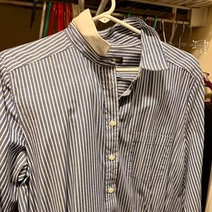 Banana Republic Blue and White Striped Shirt Dress